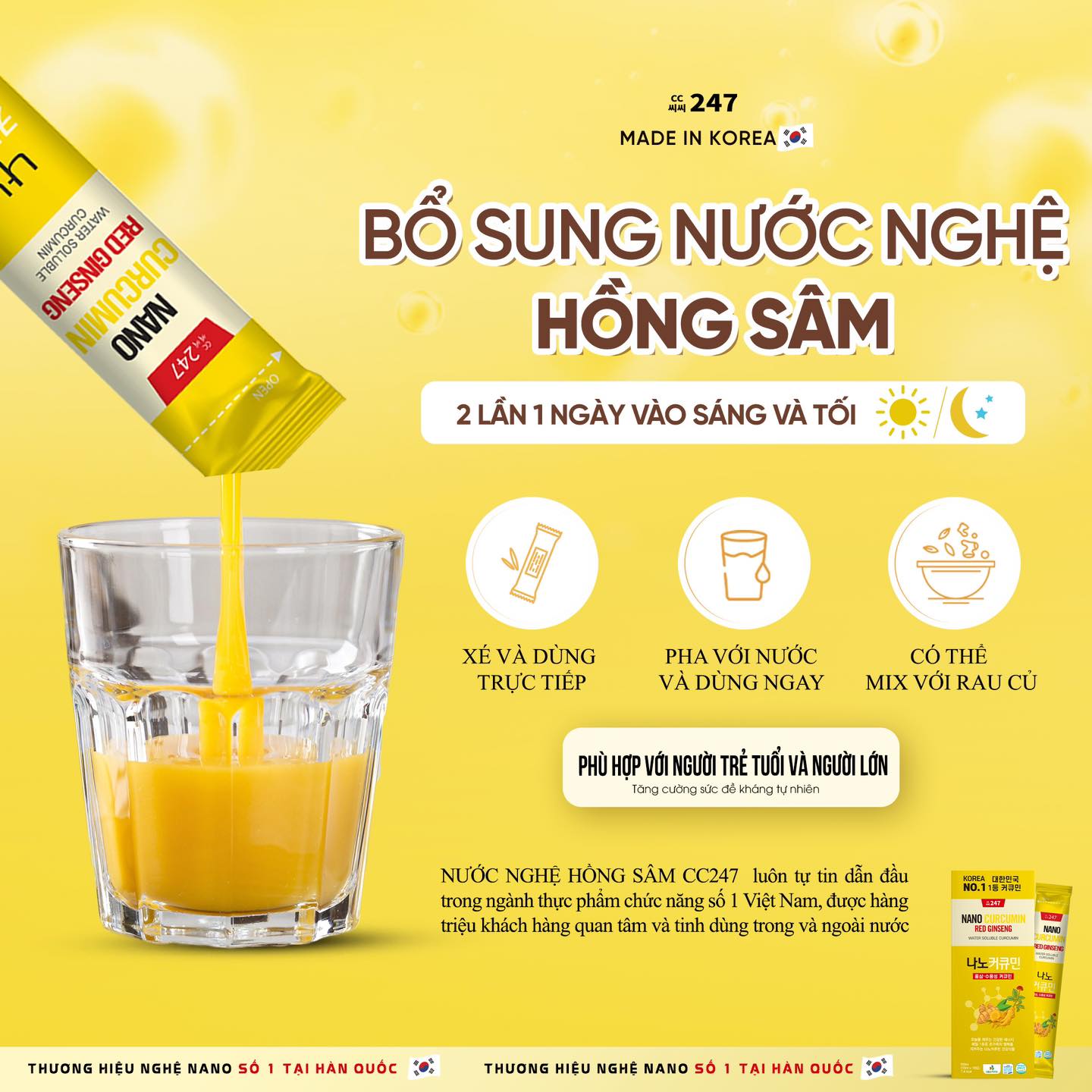 Nước nghệ hồng sâm CC247 – Hàn Quốc (10 gói)