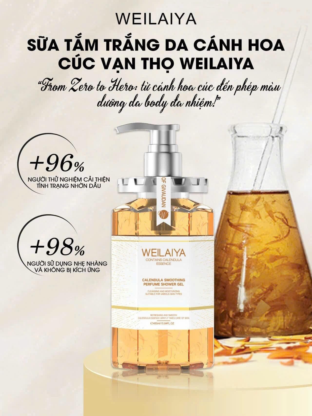 Sữa tắm cánh hoa cúc vạn thọ Weilaiya
