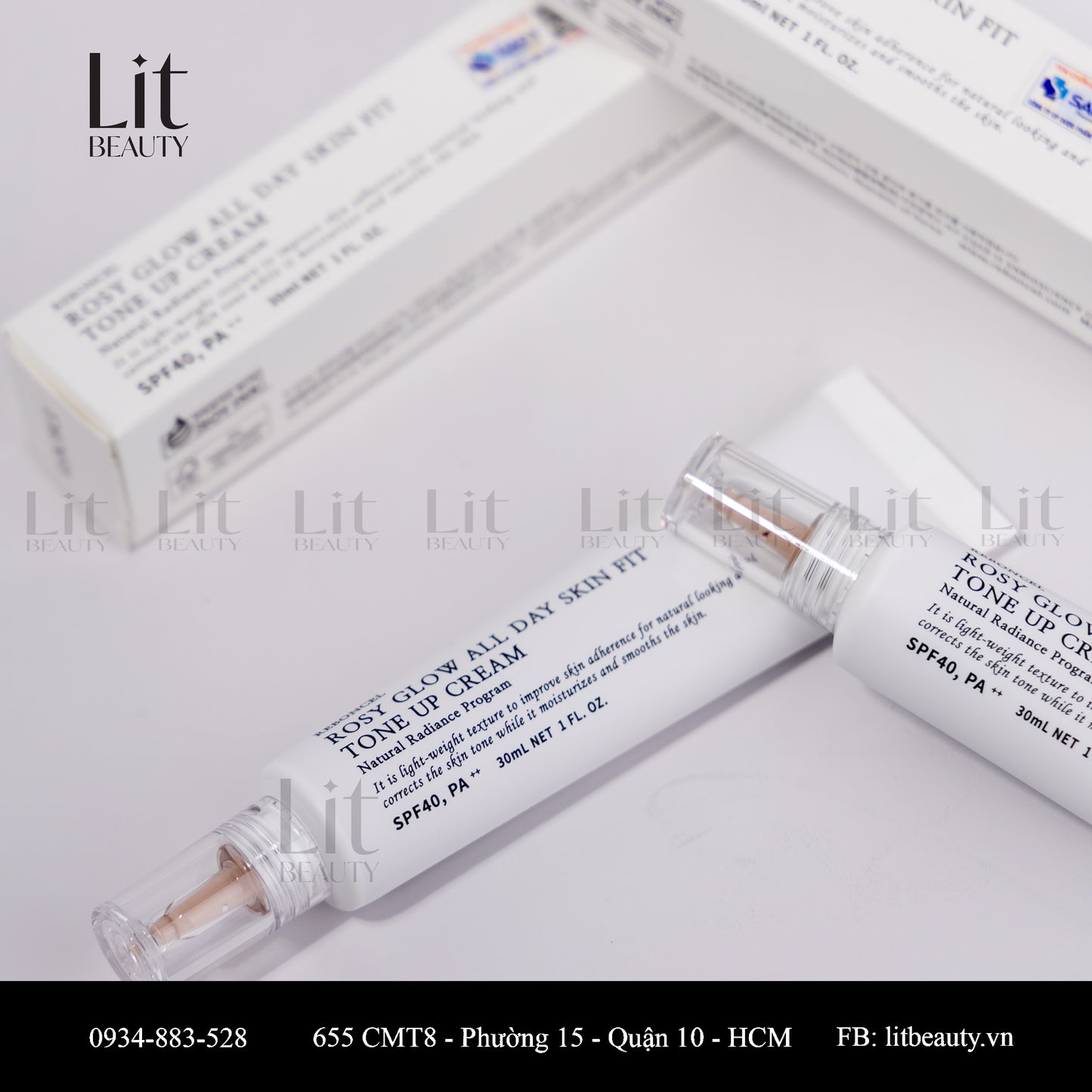 Kem chống nắng nâng tone Reboncel Rosy Glow All Day Skin Fit Tone Up Cream SPF40+, PA++ 30ml