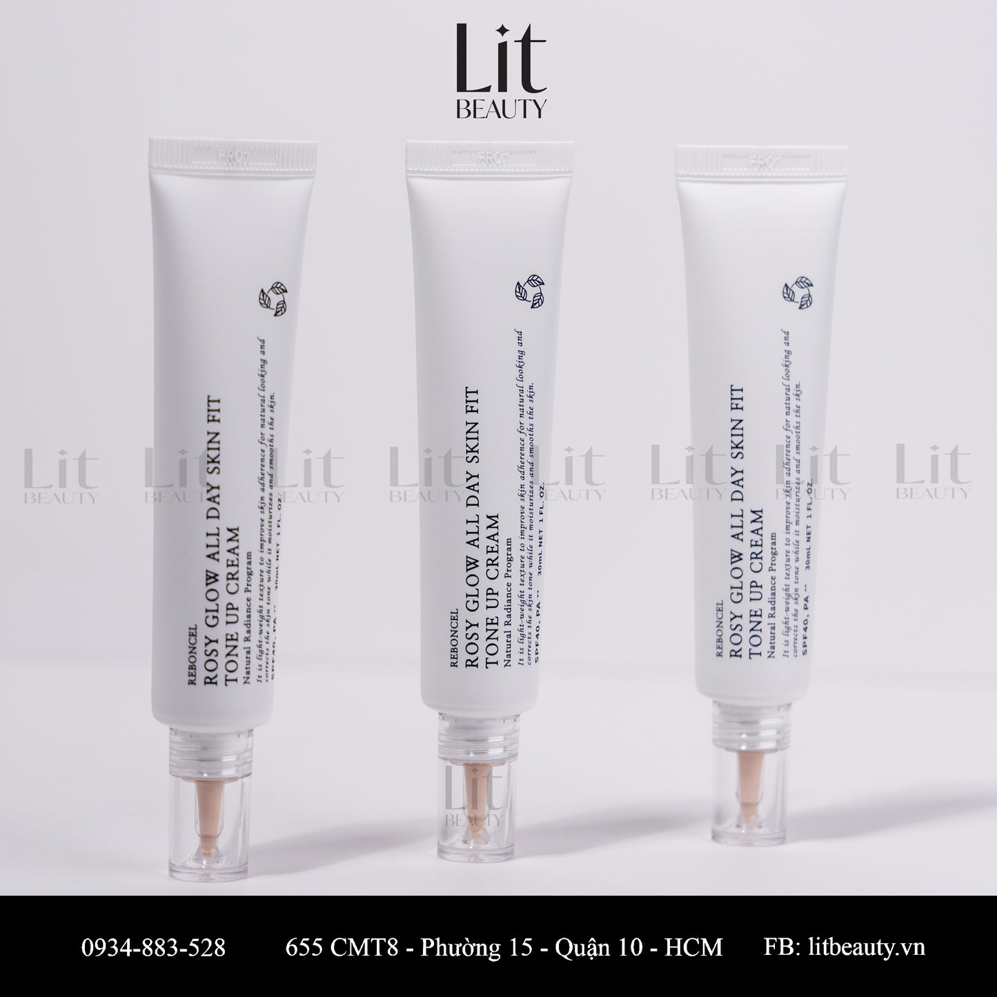 Kem chống nắng nâng tone Reboncel Rosy Glow All Day Skin Fit Tone Up Cream SPF40+, PA++ 30ml