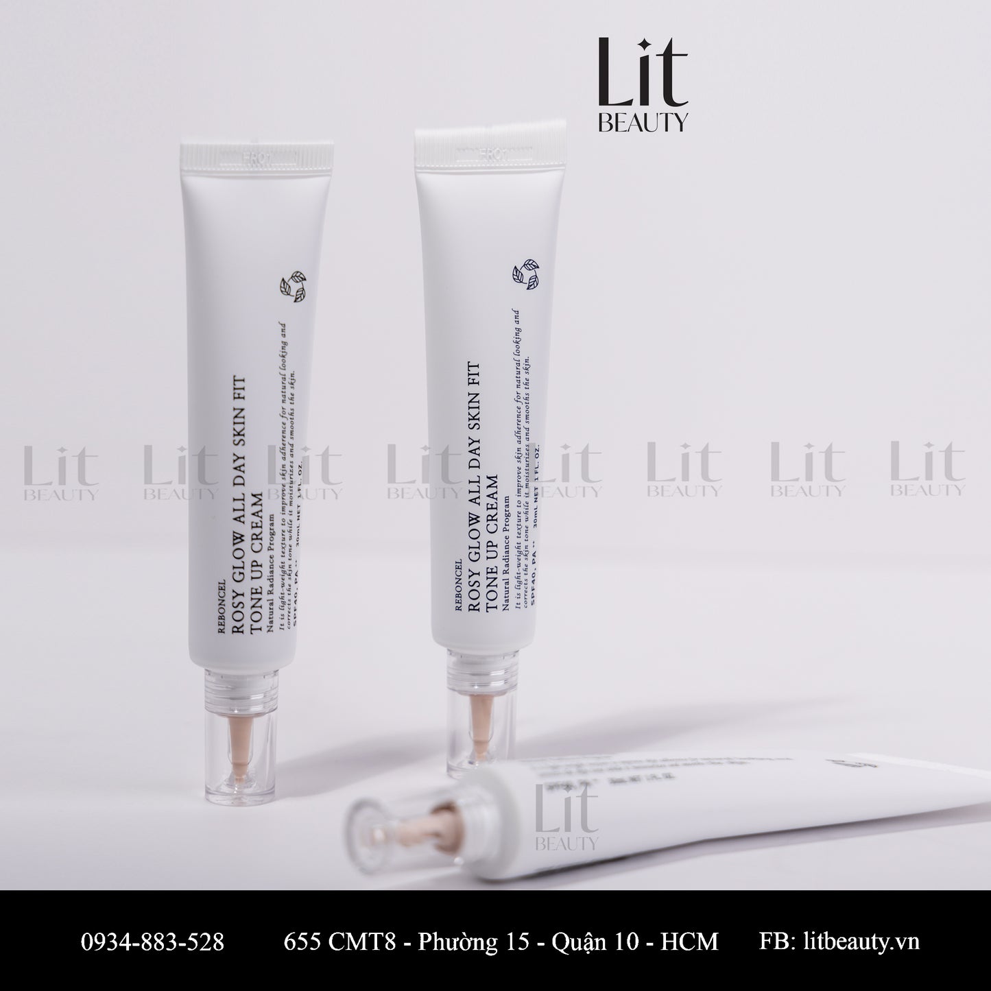 Kem chống nắng nâng tone Reboncel Rosy Glow All Day Skin Fit Tone Up Cream SPF40+, PA++ 30ml