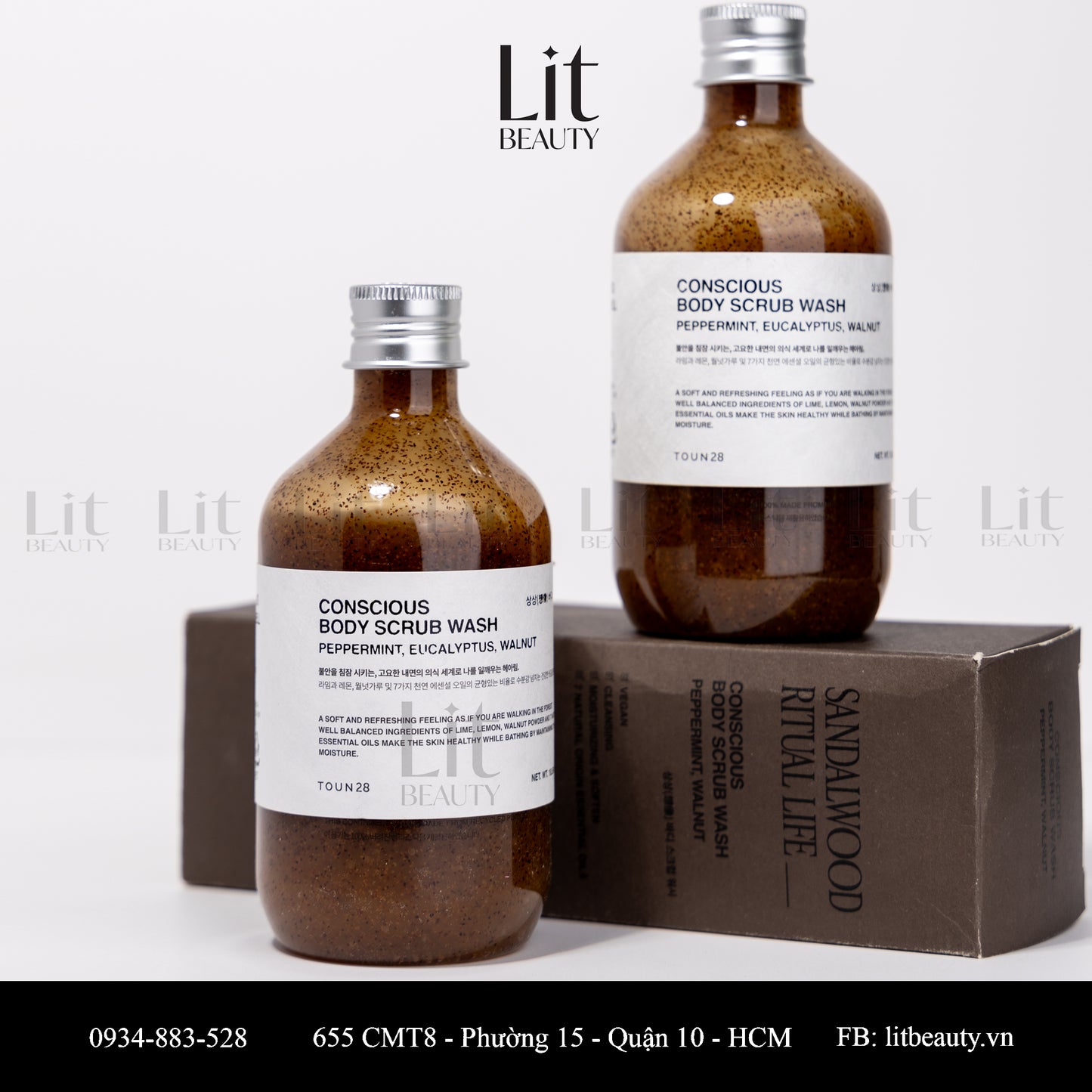 TOUN28 CONSCIOUS BODY SCRUB WASH - SỮA TẮM KIÊM TẨY TẾ BÀO CHẾT 300G