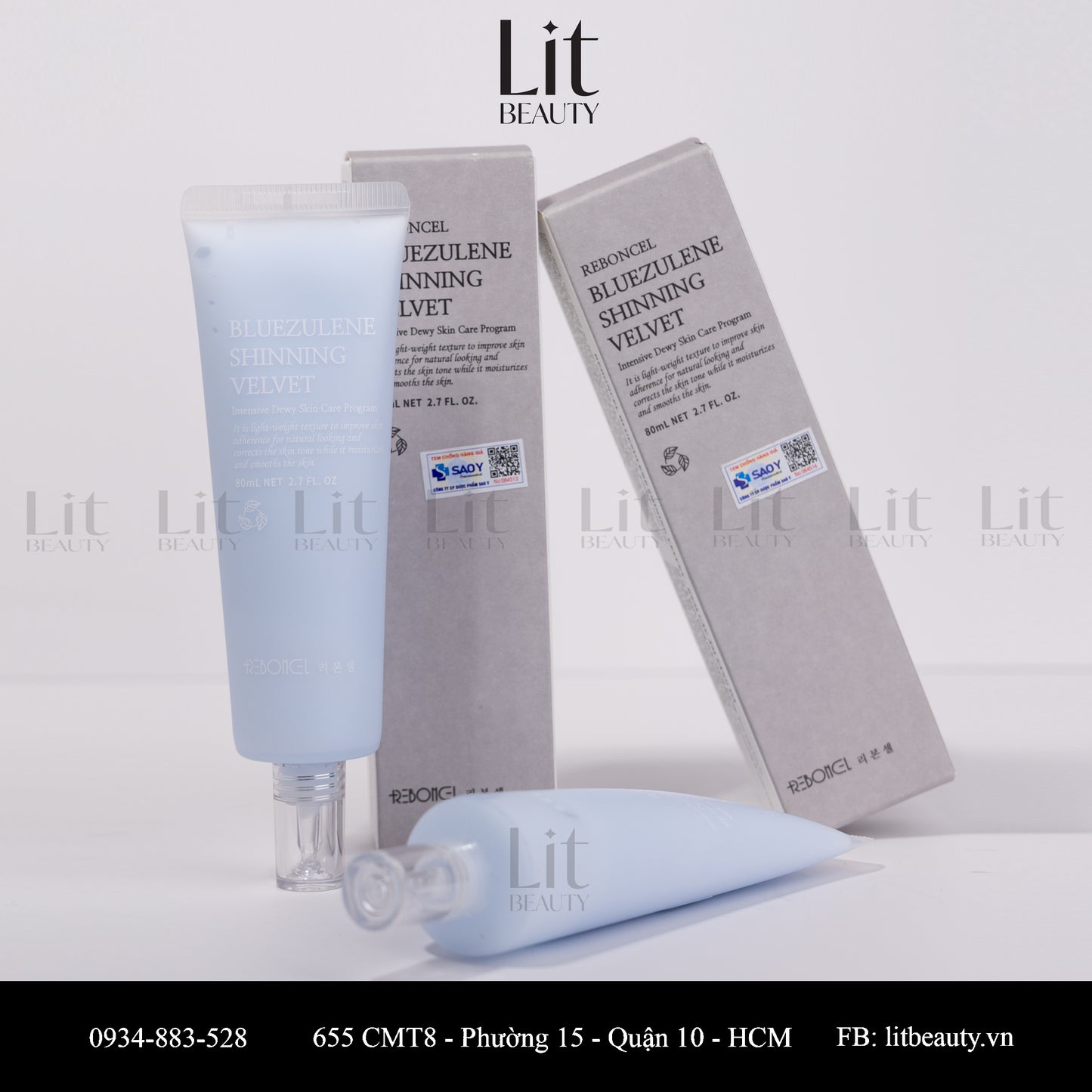 Reboncel Bluezulene Shinning Velvet  - Kem cấp ẩm sáng da 80ml