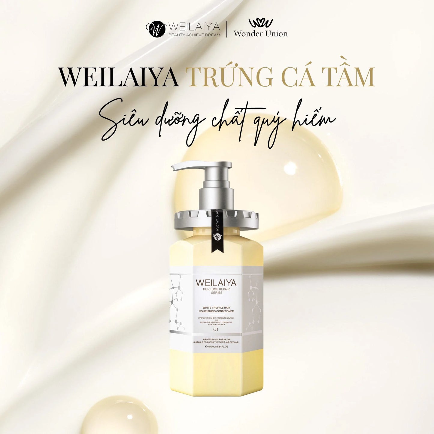 Dầu xả phục hồi đa tầng nấm truffle Weilaiya White Truffle Hair Nourishing Conditioner 450ml