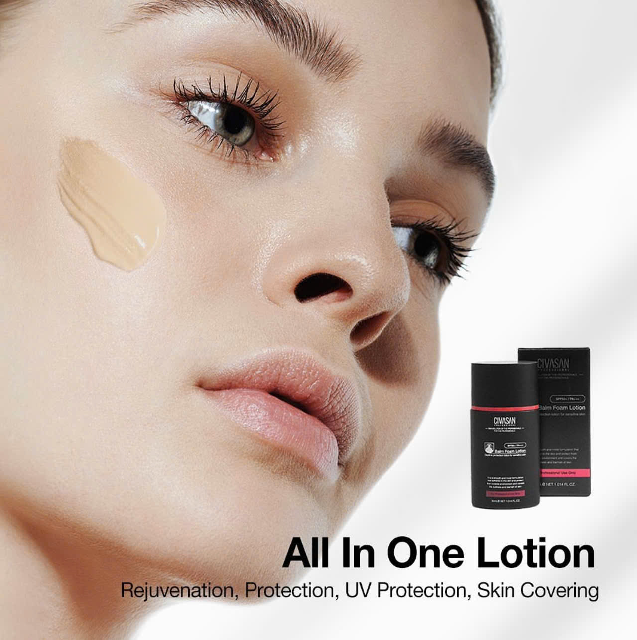 Kem Chống Nắng Civasan Balm Foam Lotion SPF50 30ml - Lotion chống nắng phục hồi da tổn thương, che khuyết điểm, lót makeup