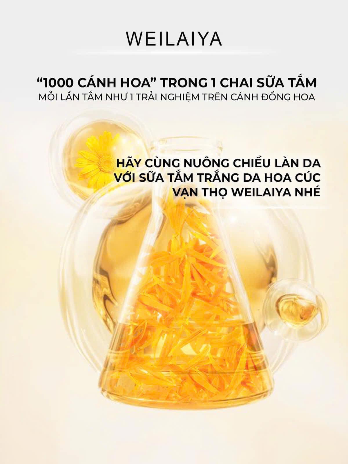 Sữa tắm cánh hoa cúc vạn thọ Weilaiya