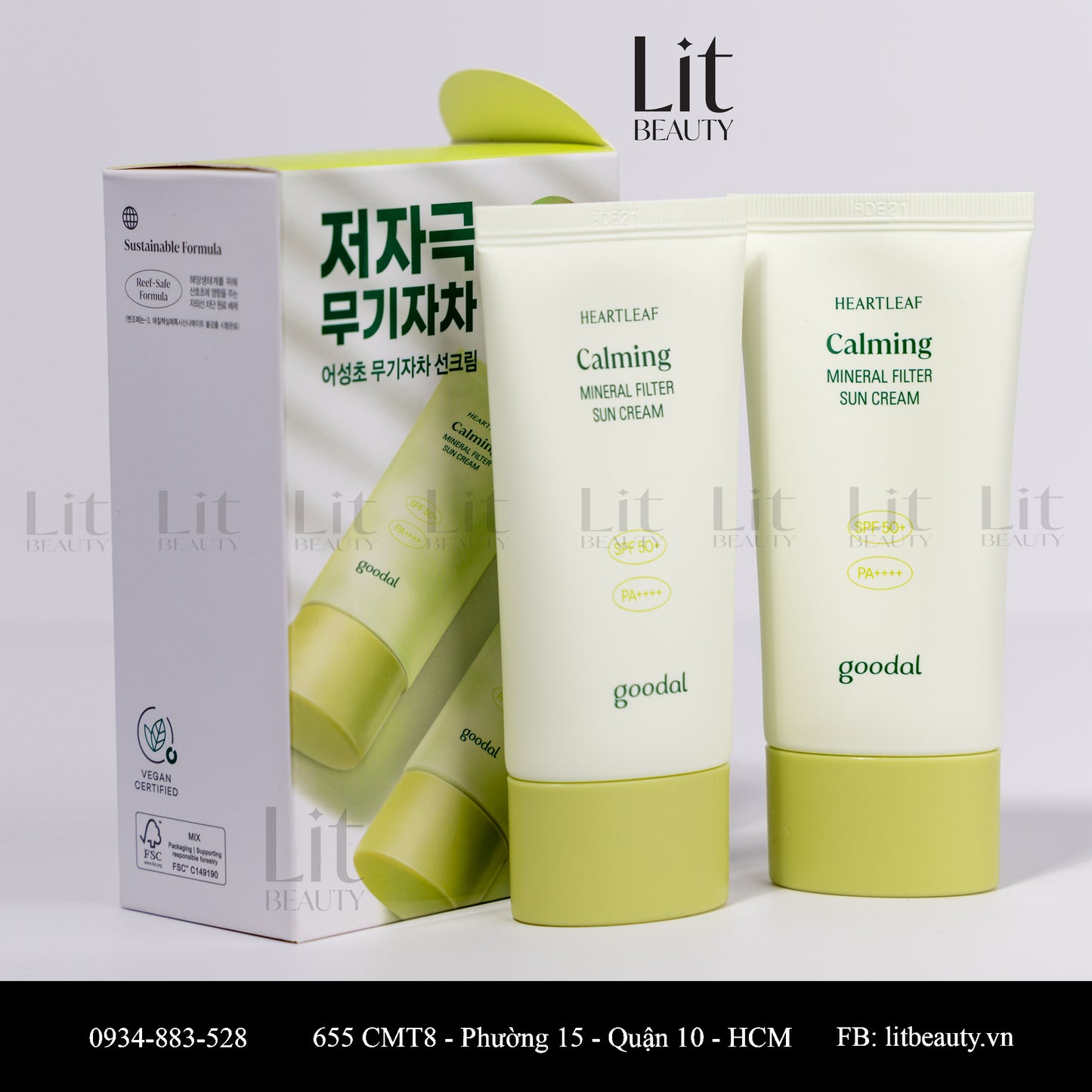 Kem Chống Nắng Làm Dịu Da Goodal Houttuynia Cordata Calming Mineral Filter Sun Cream Spf50+ Pa++++ 50ml