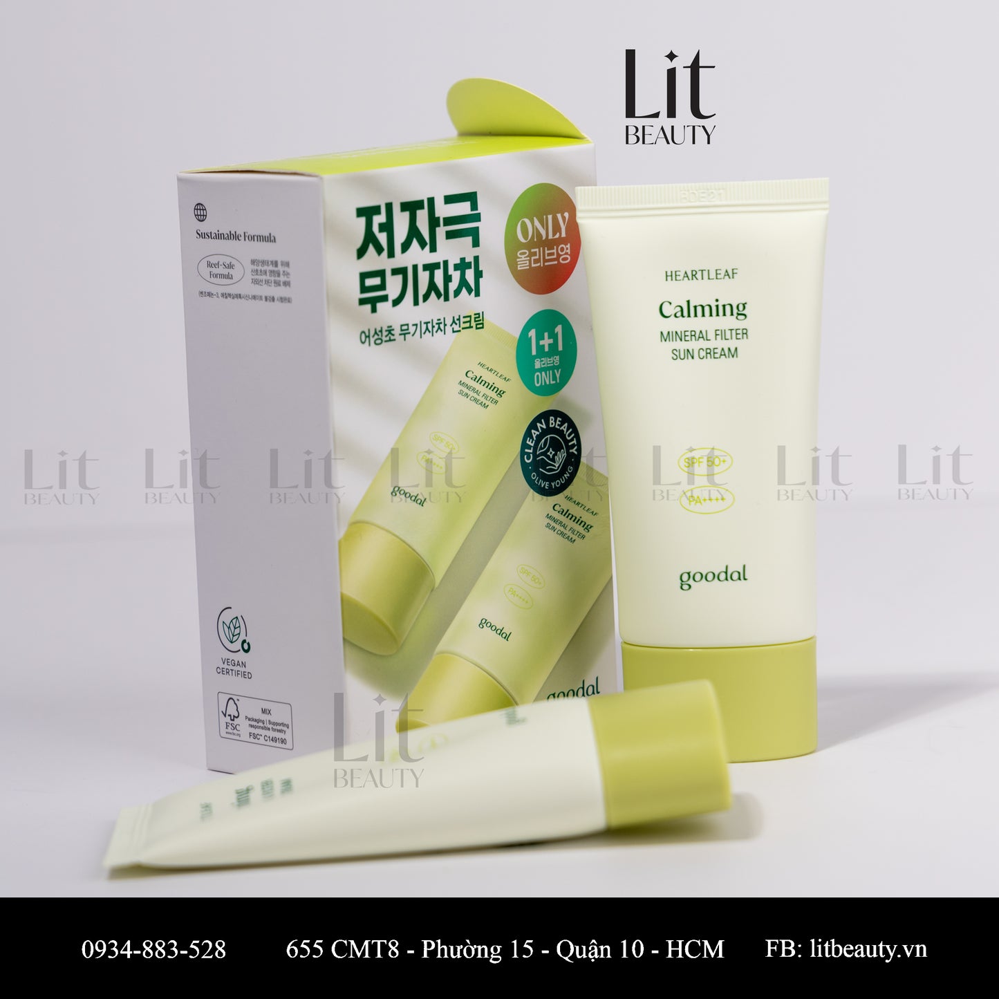 Kem Chống Nắng Làm Dịu Da Goodal Houttuynia Cordata Calming Mineral Filter Sun Cream Spf50+ Pa++++ 50ml
