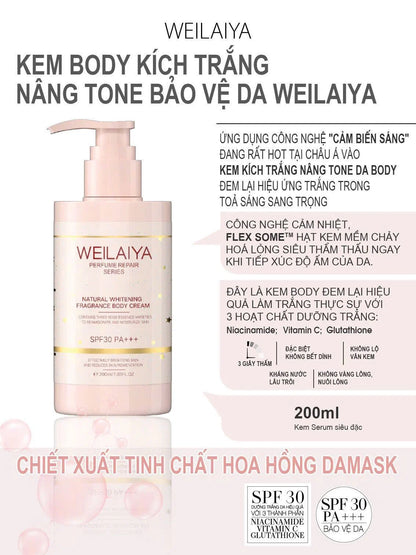 Kem body nâng tone hoa hồng Weilaiya 200ml