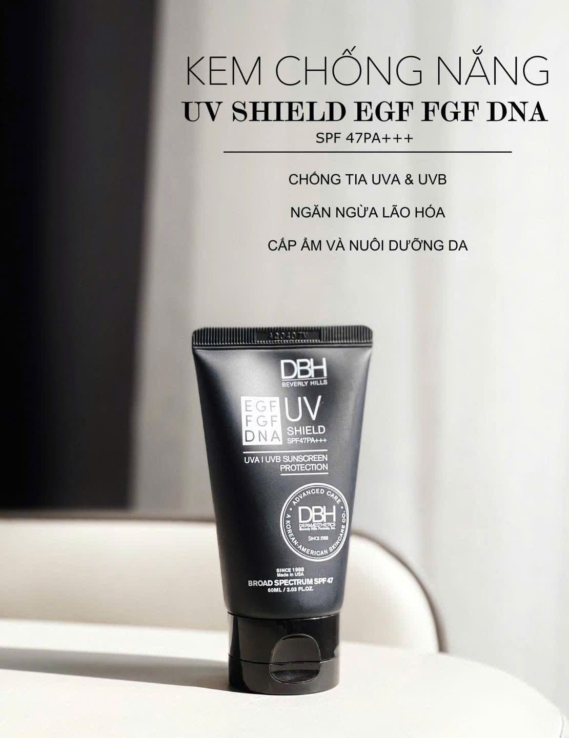 Kem Chống Nắng DBH UV Shield EGF FGF DNA SPF47+/ PA+++, 60ml